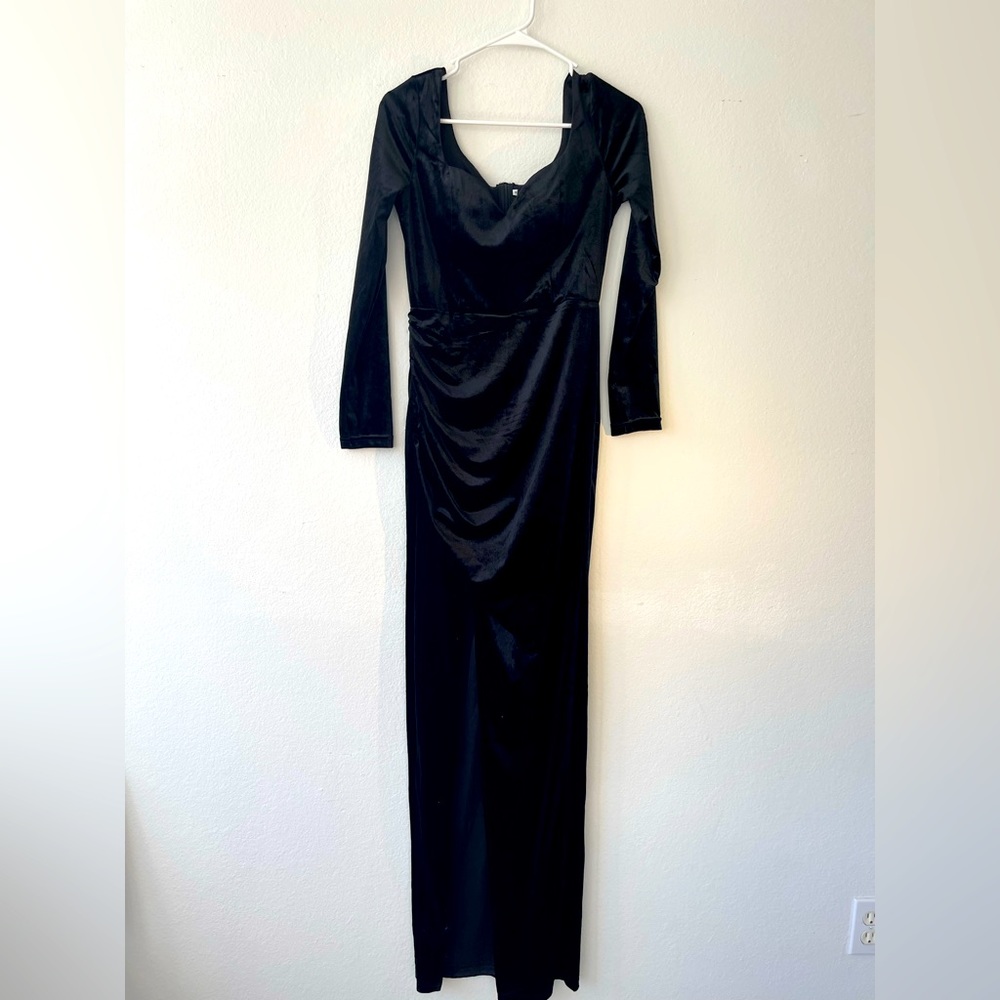 Velvet black Prom Dress - Picture 10 of 11